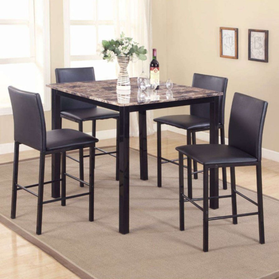 Dining Table Sets * | Top 10 Benzara 5 Piece Square Counter Height Dinette