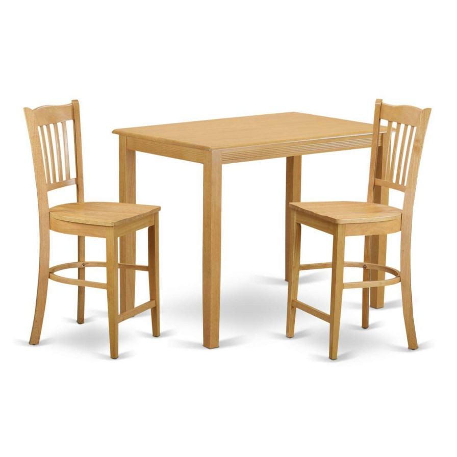 Dining Table Sets * | Flash Sale Rectangle East West Furniture Yarmouth 3 Piece Comb Back Dining Table Set