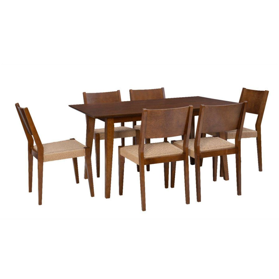 Dining Table Sets * | Wholesale Rectangle Powell Cadence 7-Piece Dining Set Brown