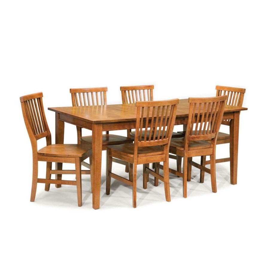 Dining Table Sets * | Hot Sale Rectangle Home Styles Arts & Crafts 7 Piece Dining Set Cottage Oak