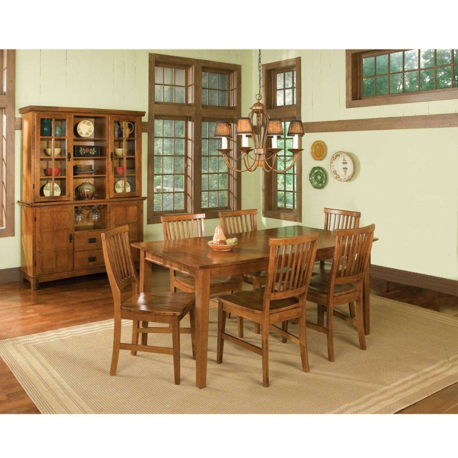 Dining Table Sets * | Hot Sale Rectangle Home Styles Arts & Crafts 7 Piece Dining Set Cottage Oak