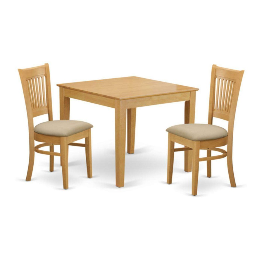 Dining Table Sets * | Discount Square East West Furniture 3 Piece Hepplewhite Modern Breakfast Nook Dining Table Set