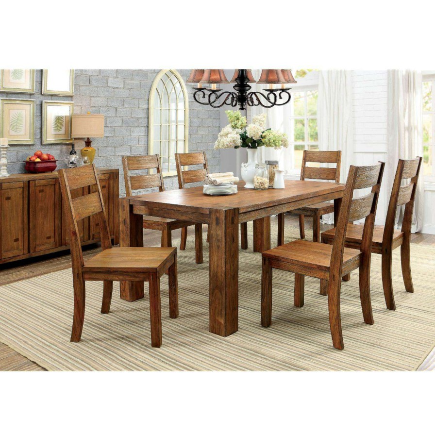 Dining Table Sets * | Brand New Rectangle Furniture Of America Branson 7 Piece Dining Set