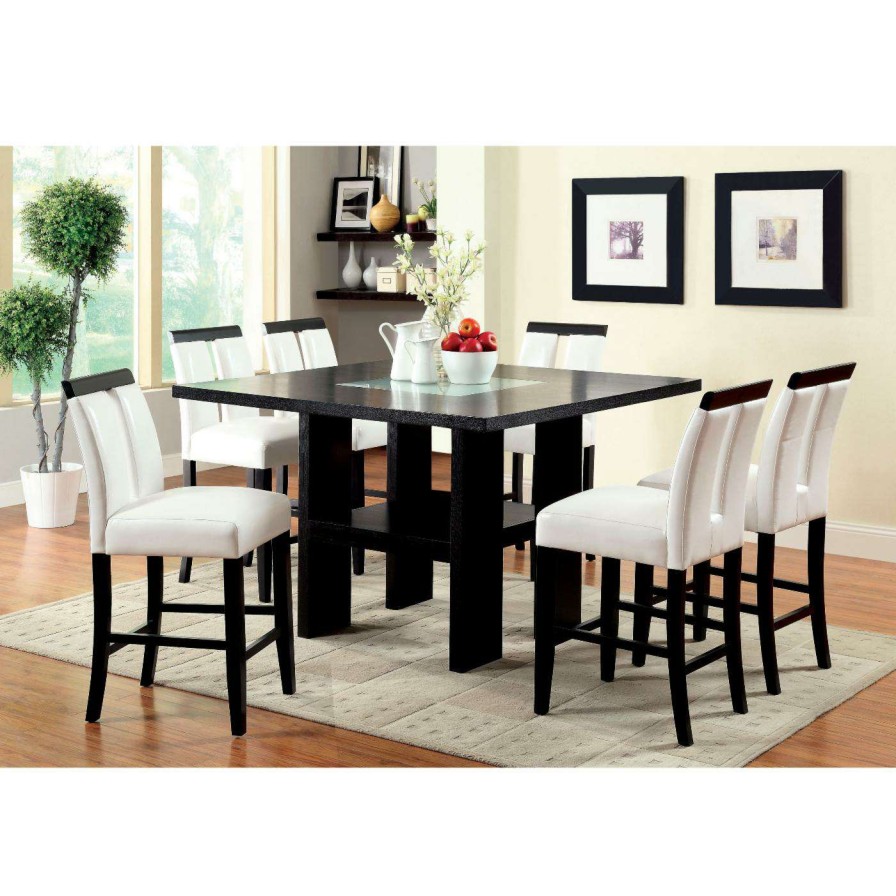 Dining Table Sets * | Outlet Square Furniture Of America Luminate Contemporary 7 Piece Illuminating Counter Height Dining Set