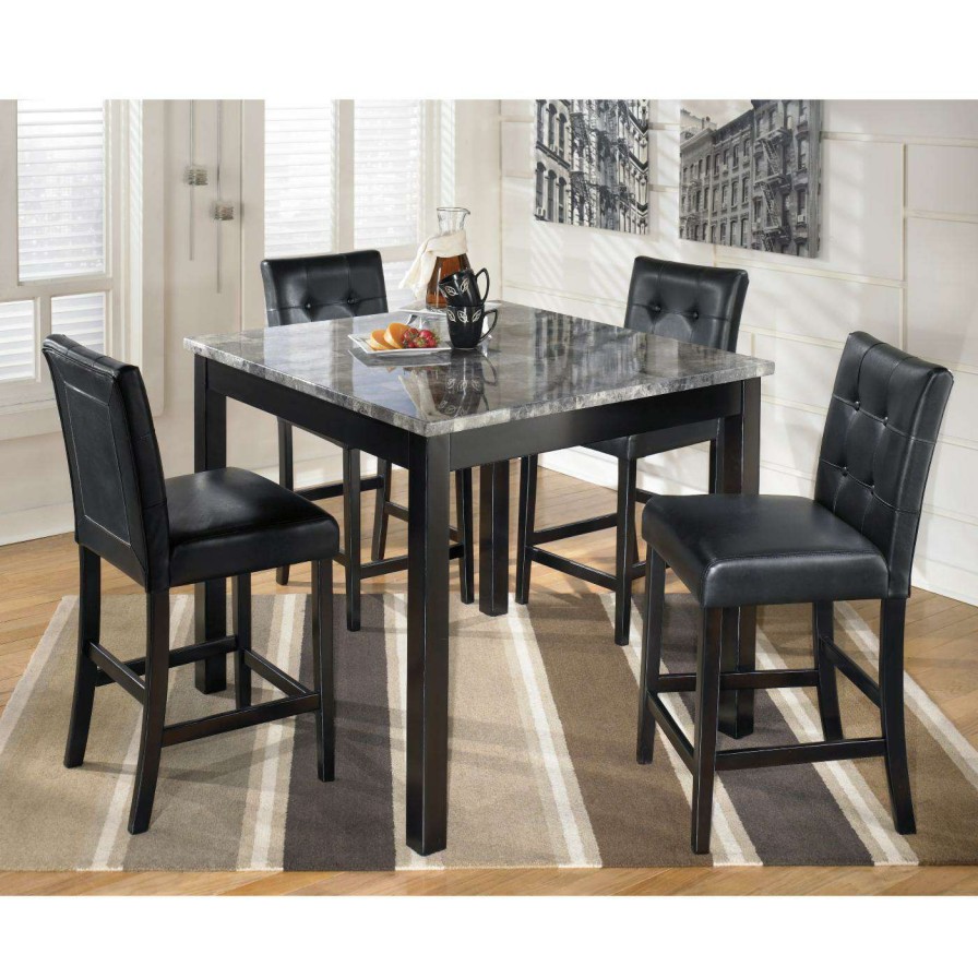 Dining Table Sets * | Hot Sale Square Signature Design By Ashley Maysville 5 Piece Counter Height Dining Table Set