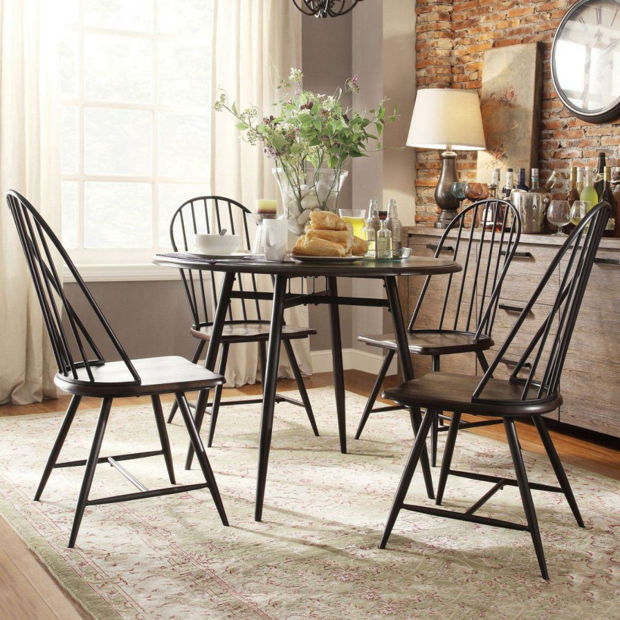 Dining Table Sets * | Best Sale Kitchen & Dinette Sets Humblenest Farmers Market Rustic 5 Piece Round Dining Set