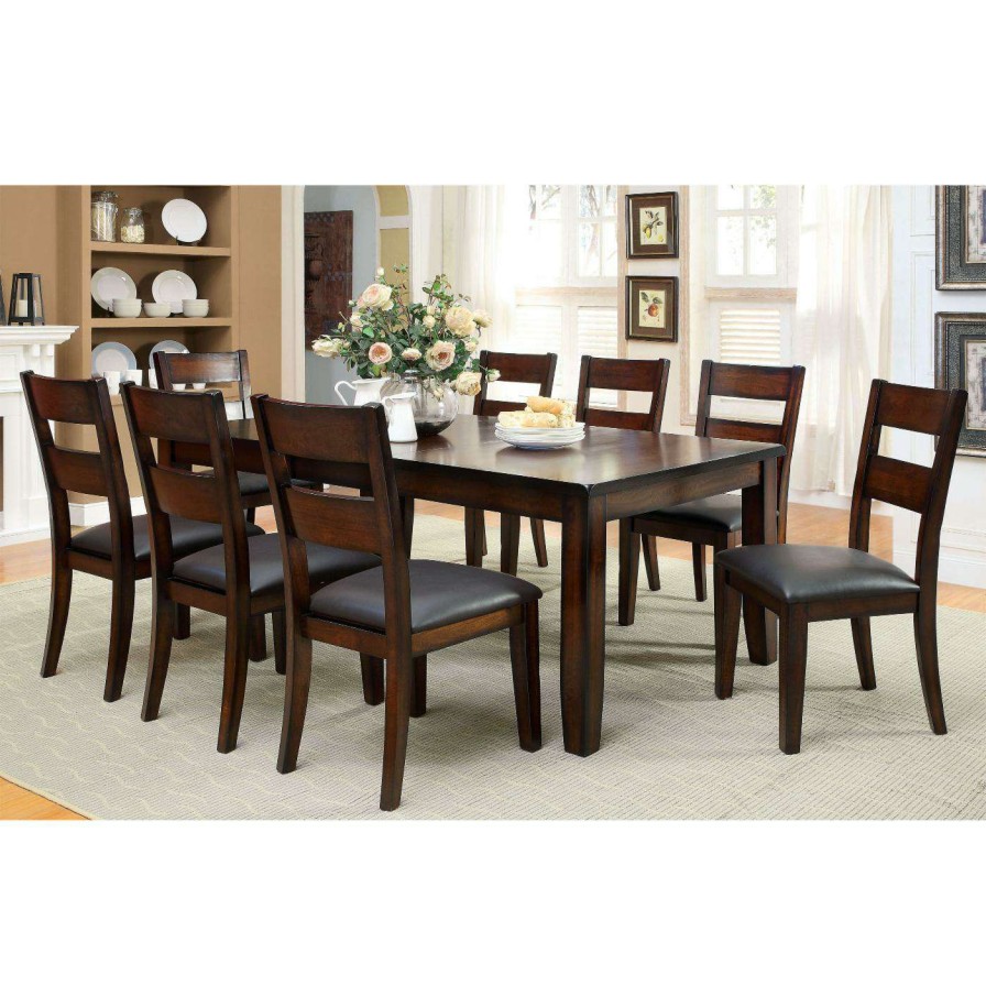 Dining Table Sets * | Coupon Rectangle Furniture Of America Gibson Bold 9 Piece Dining Table Set