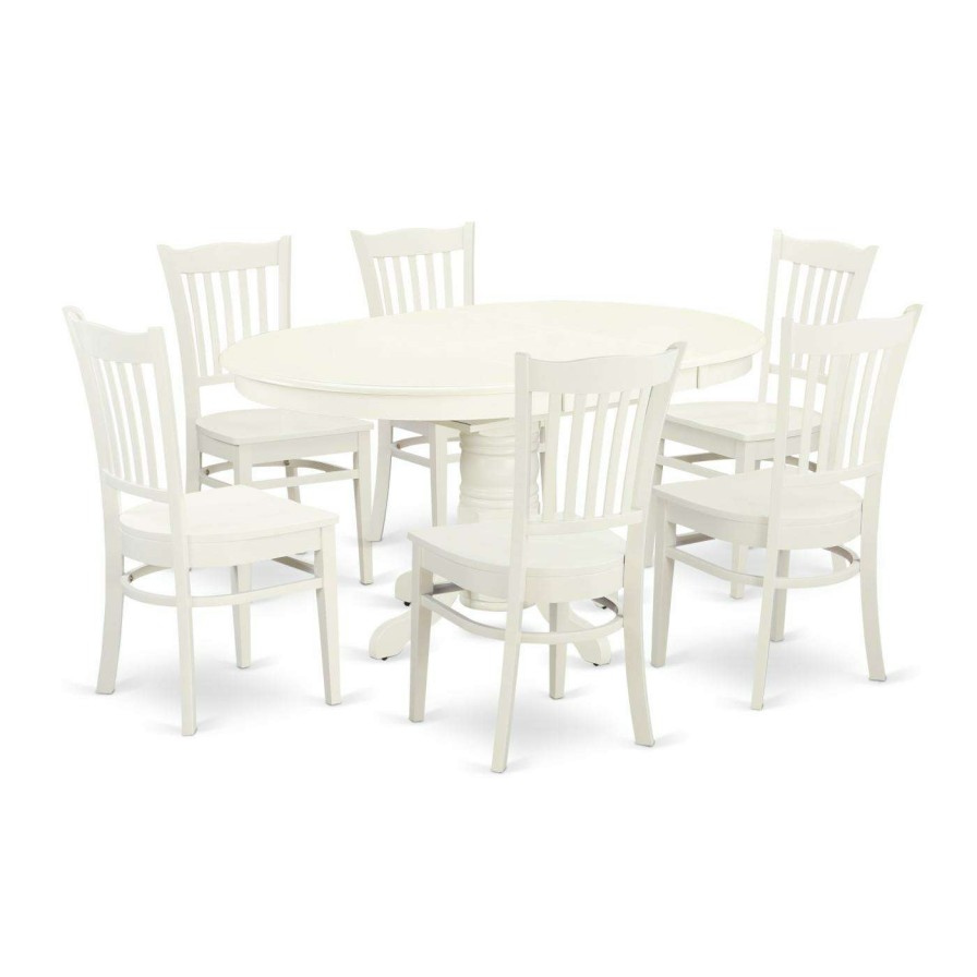 Dining Table Sets * | Buy Oval East West Furniture Avon Avgr7 Seven Piece Extension Dining Table Set