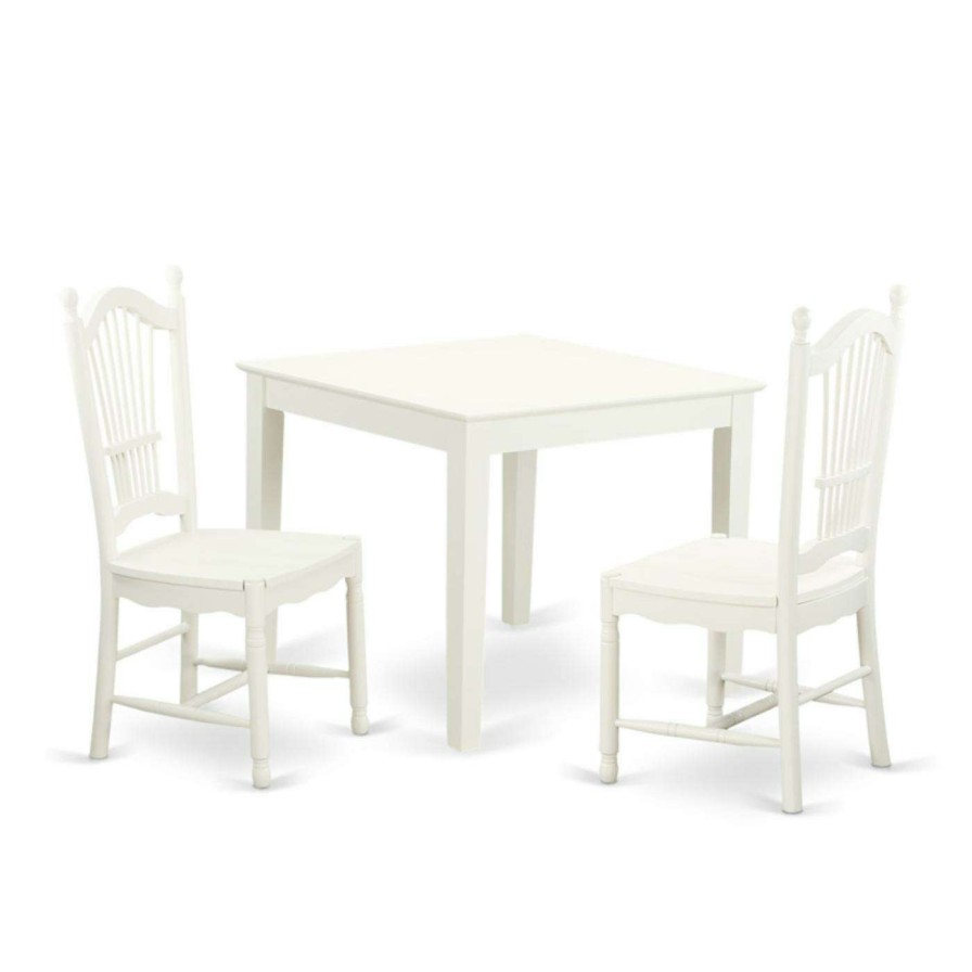 Dining Table Sets * | Promo Square East West Furniture 3 Piece Sheaf Back Breakfast Nook Dining Table Set