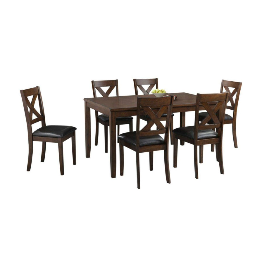 Dining Table Sets * | Promo Rectangle Picket House Furnishings Alexa 7 Piece Standard Height Dining Table Set Gray