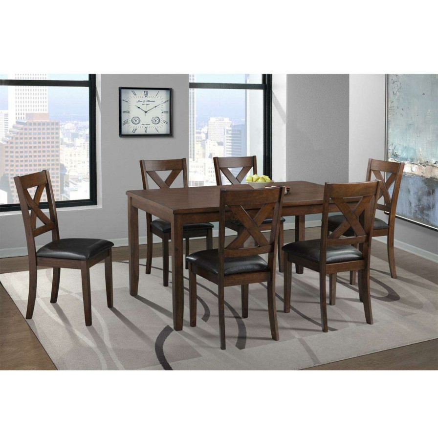 Dining Table Sets * | Promo Rectangle Picket House Furnishings Alexa 7 Piece Standard Height Dining Table Set Gray