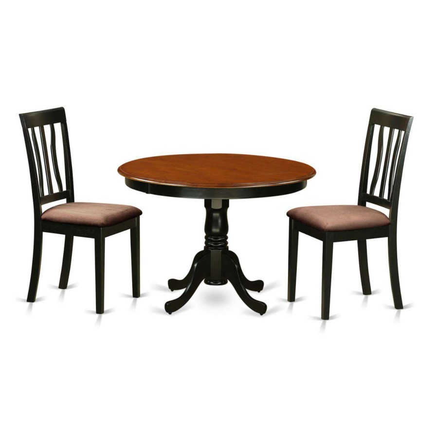 Dining Table Sets * | Wholesale Round East West Furniture Hartland 3 Piece Splat Back Dining Table Set