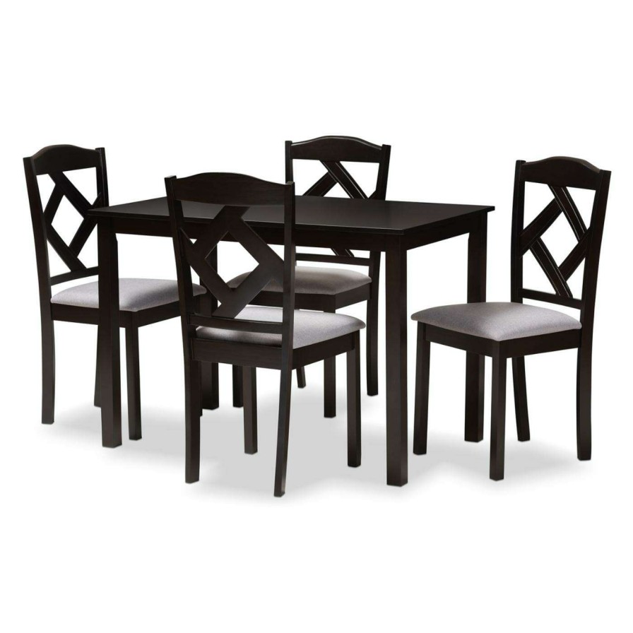 Dining Table Sets * | Wholesale Rectangle Baxton Studio Ruth 5 Piece Contemporary Dining Set